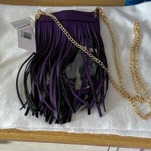 Purple Fringe Crossbody Bag